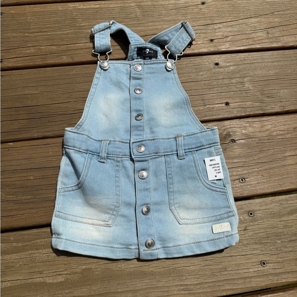 7 For All Mankind Kids Denim Overall Skirt